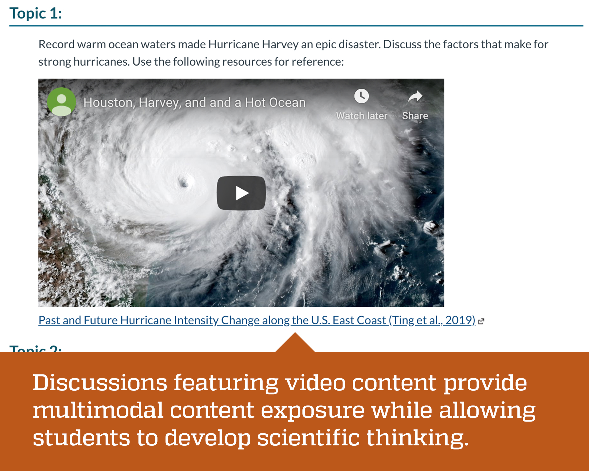 Screenshot of a course video on a course page designed by Center for Online Innovation and Production at University of Florida